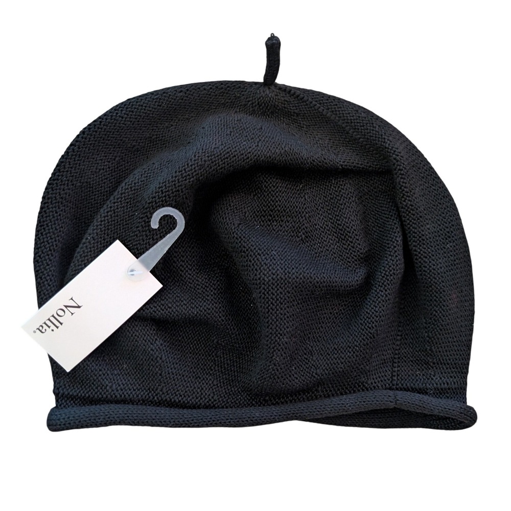 Nollia Knit Beret Beanie Hat Cotton Parisian French Fall Winter Quiet Luxury